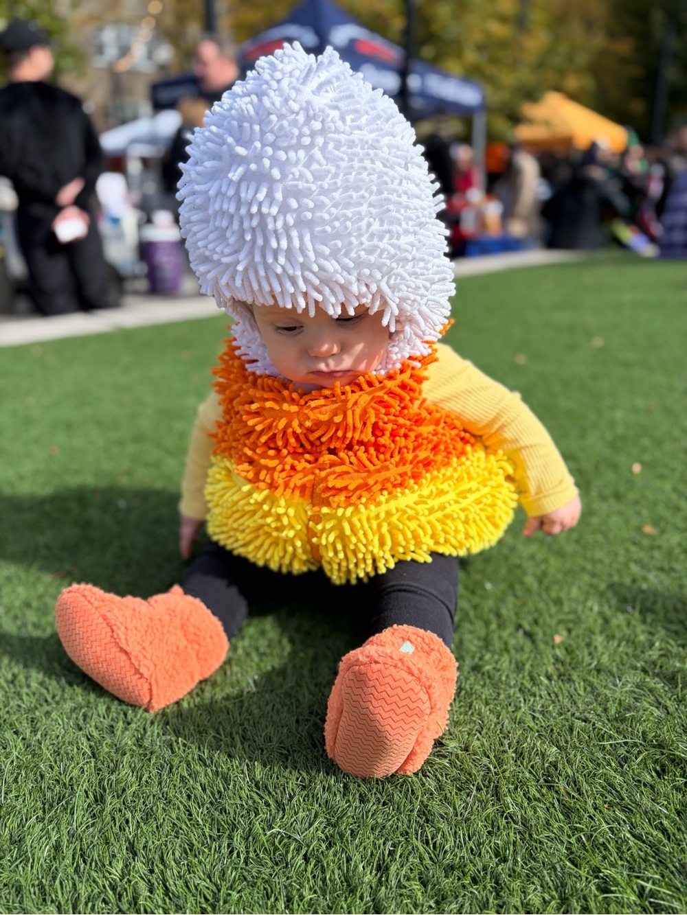 Plush Candy Corn Kids Halloween Costume - White, Orange & Yellow